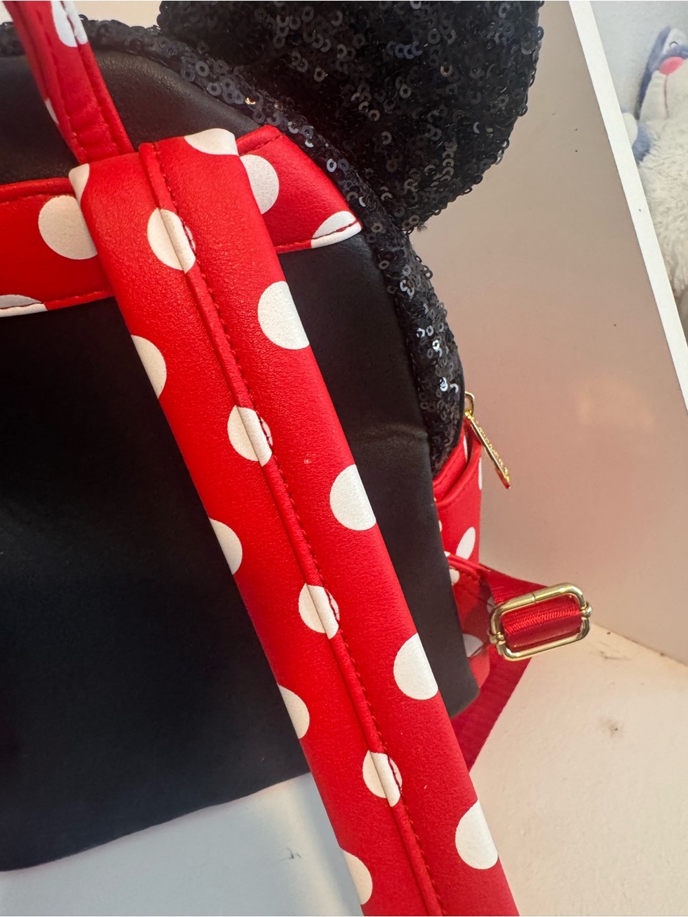 Loungefly Red and Black Minnie Mouse Polka Dot Mini Backpack - Picture 15 of 16